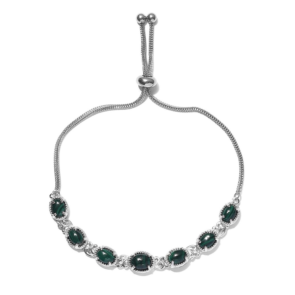 Green African Malachite Bolo Bracelet